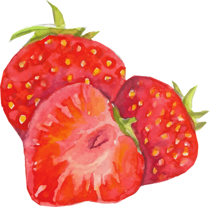 Watercolor Strawberries Illustration